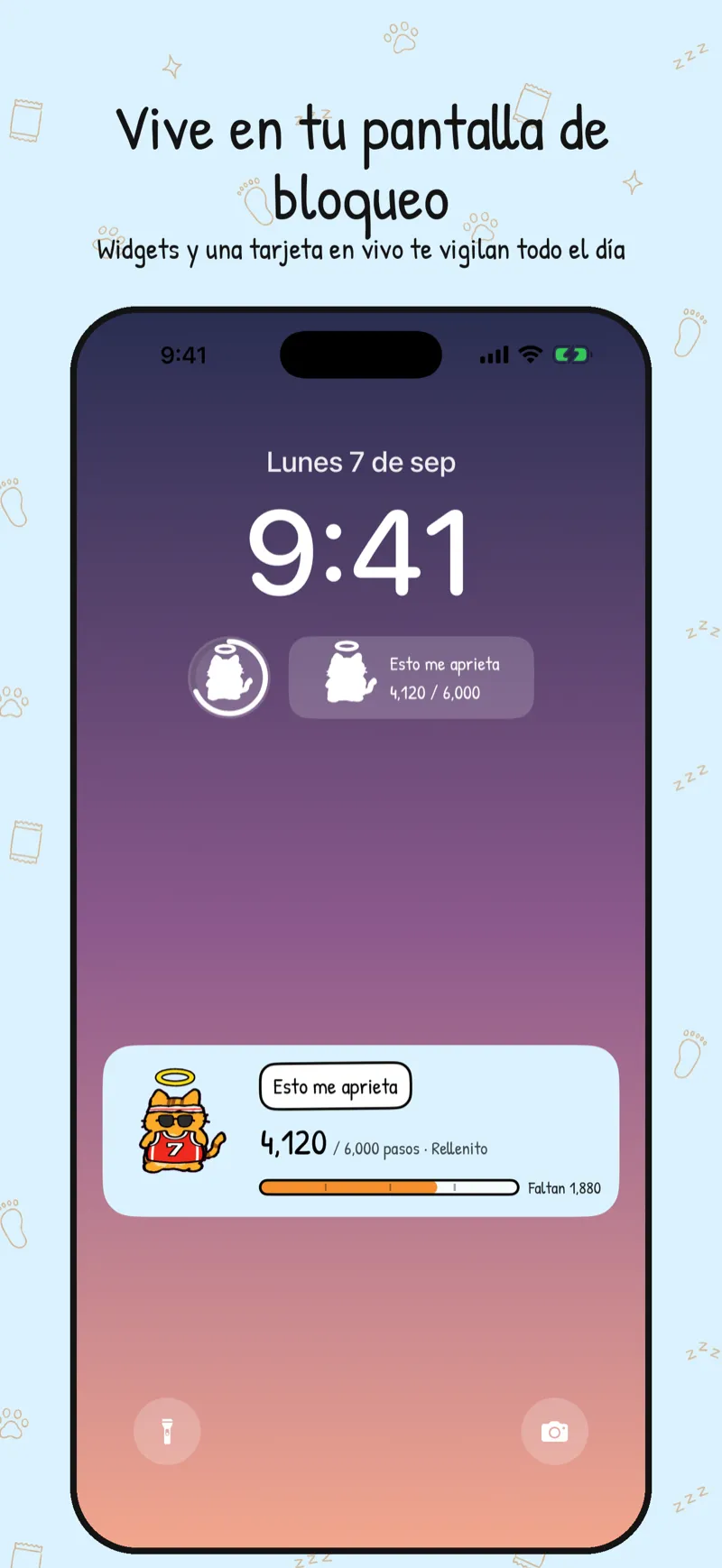 Widgets de pantalla de bloqueo y tarjeta Live Activity de Wobble