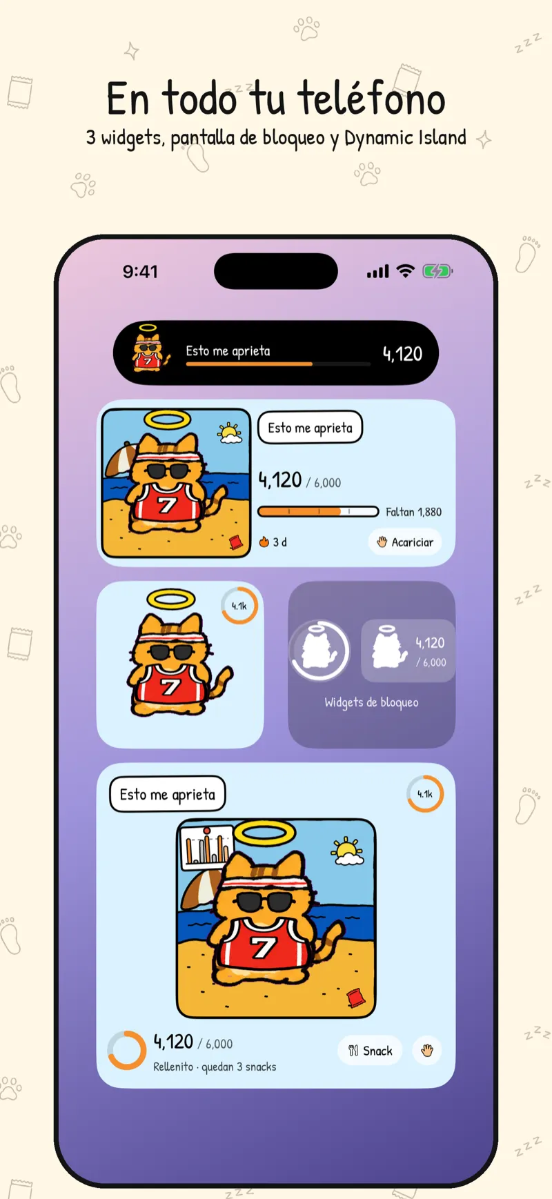 Widgets de inicio de Wobble en tamaño pequeño, mediano y grande