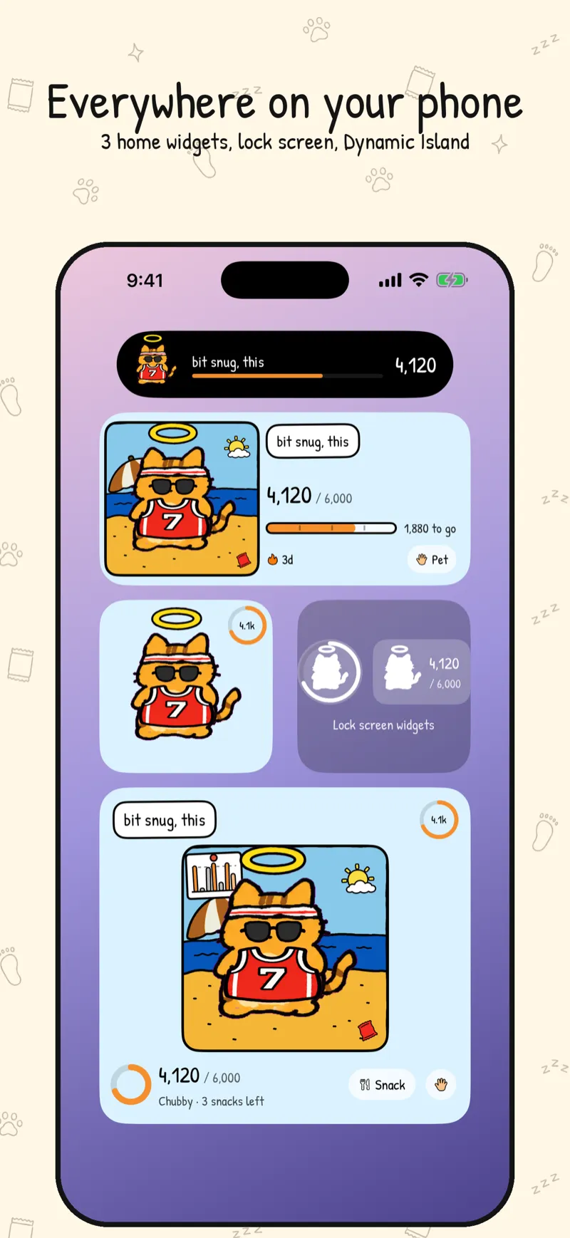 Wobble Home Screen widgets in small, medium and large sizes
